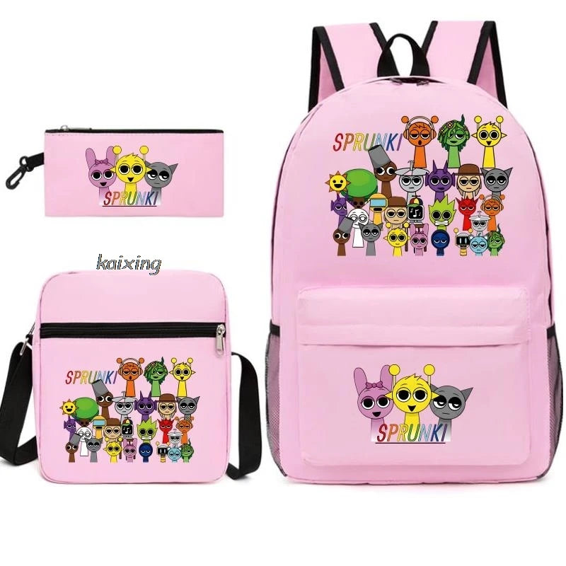 Sprunki Anime Backpack Set 3pcs