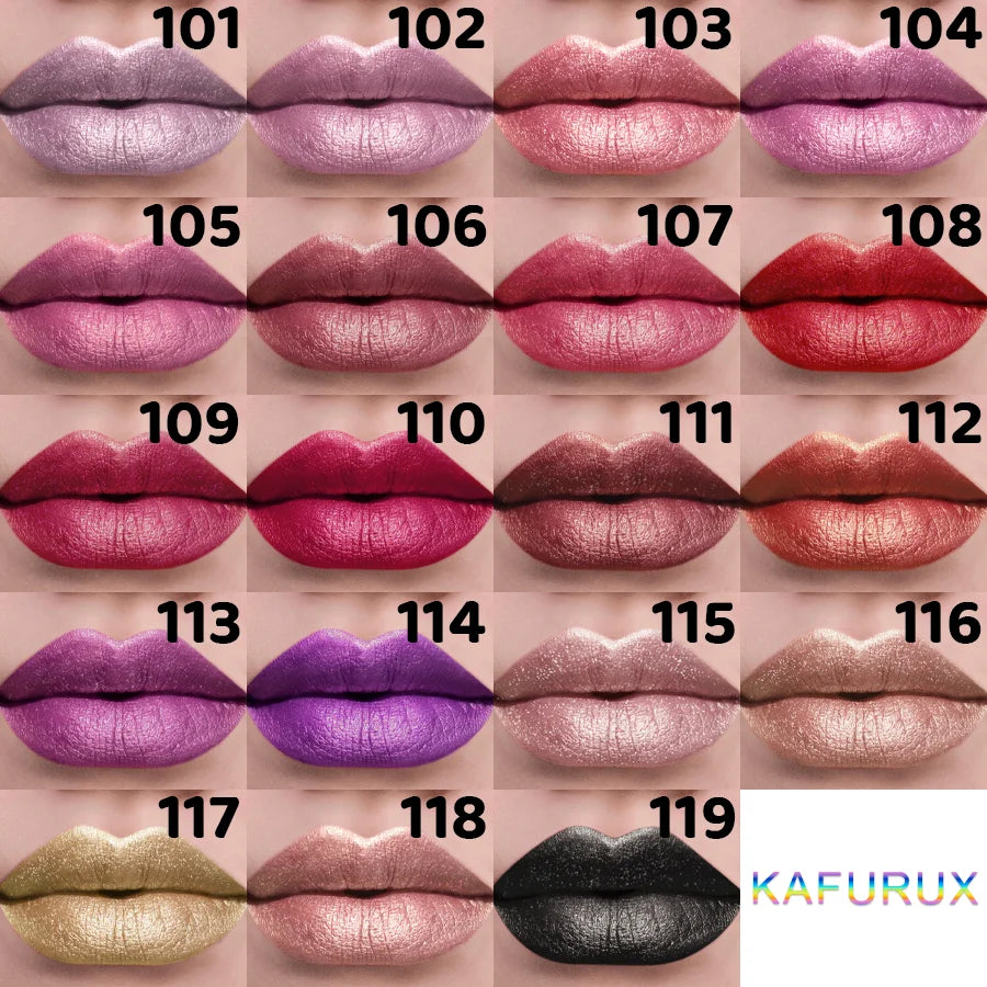 21 Colors Glitter Metallic Lipstick