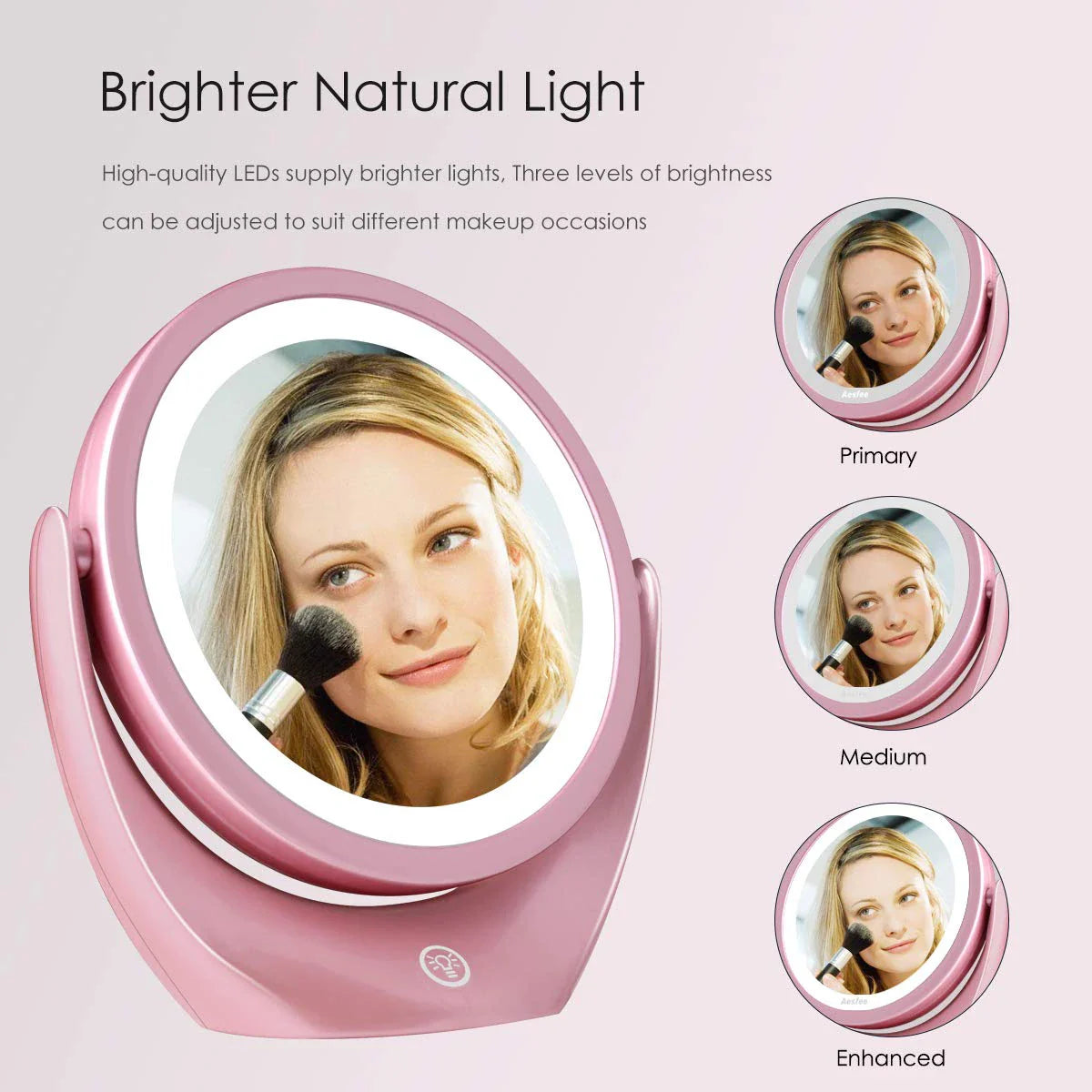 Rechargeable Double-Sided Makeup Mirror