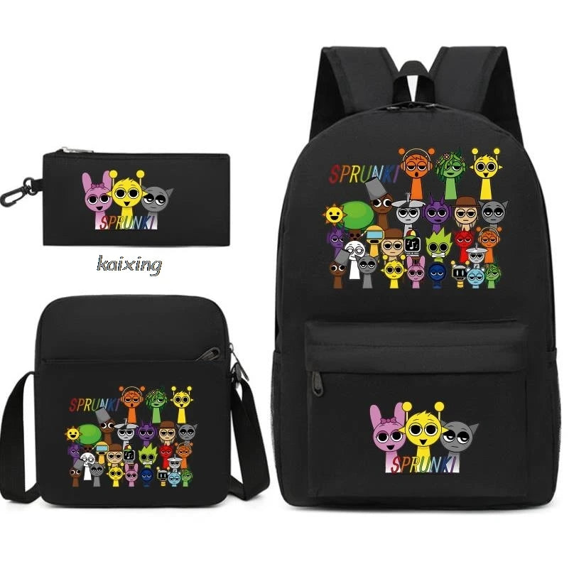 Sprunki Anime Backpack Set 3pcs