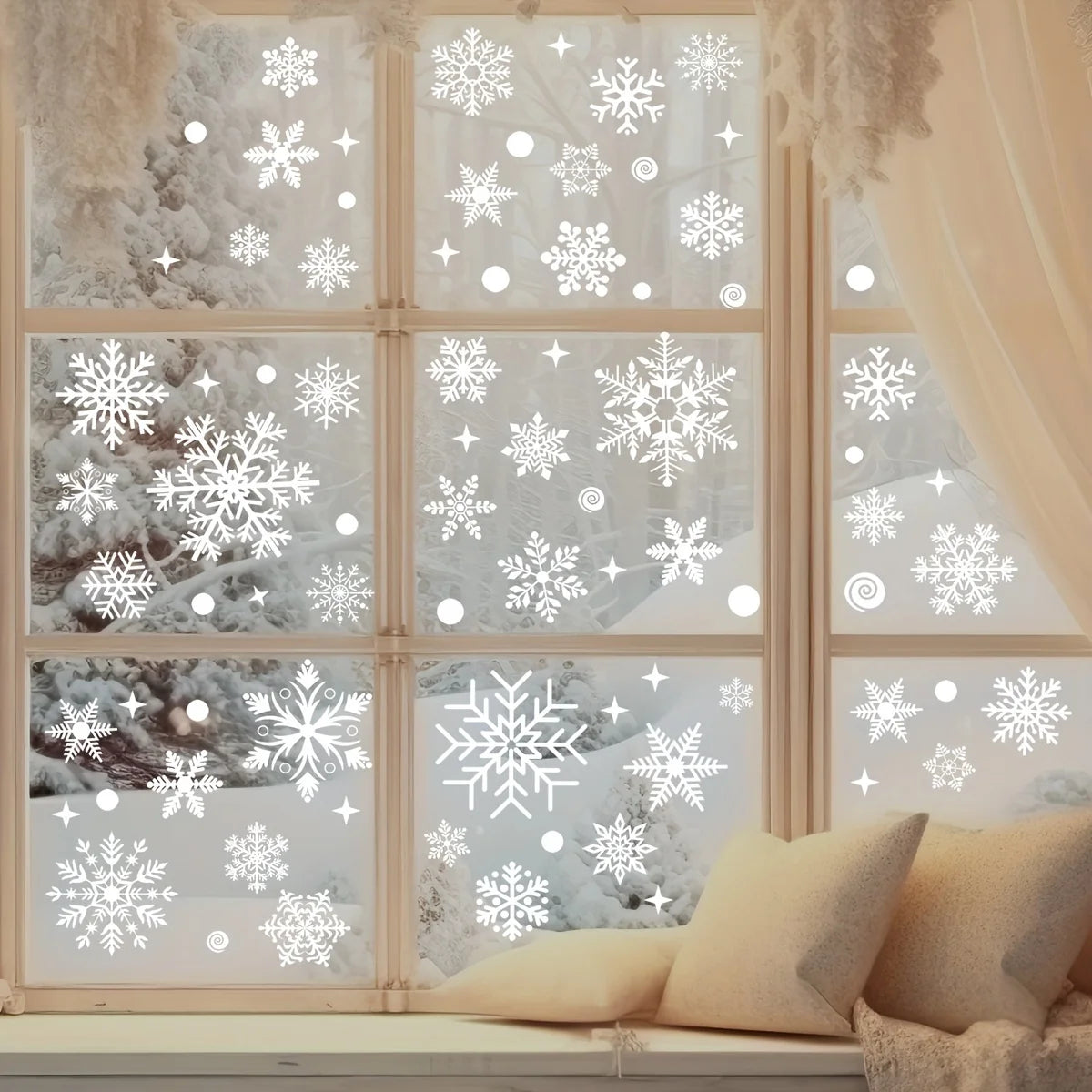 Christmas Snowflake Window Stickers Set