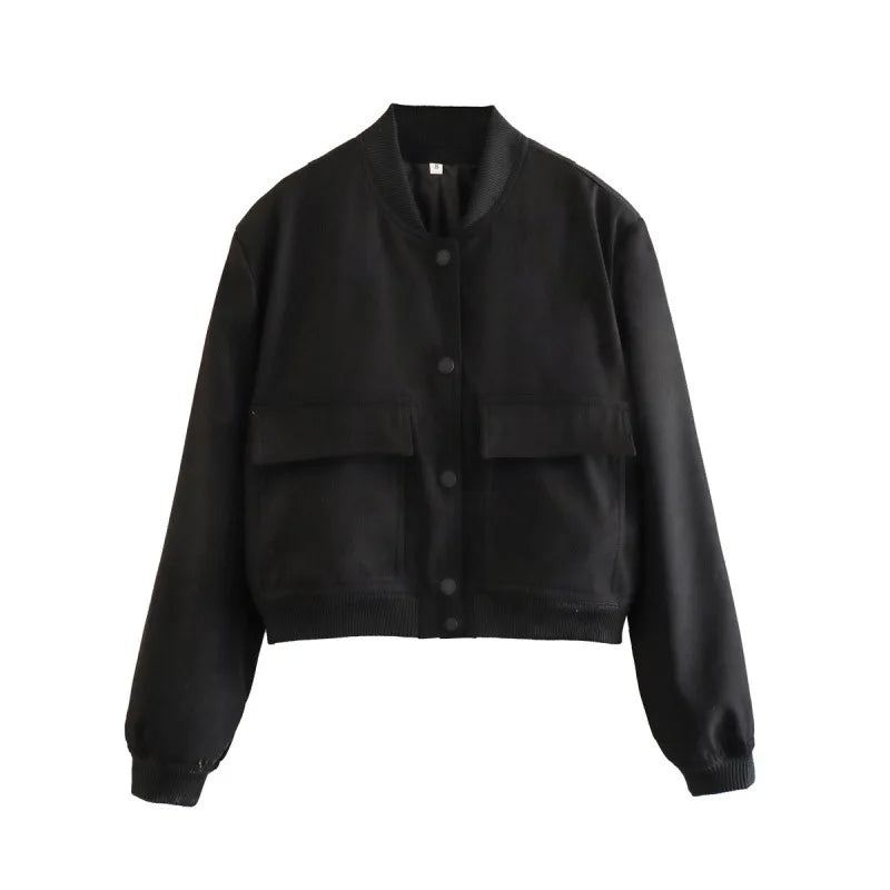 MUJER 2025 Cropped Bomber Jacket