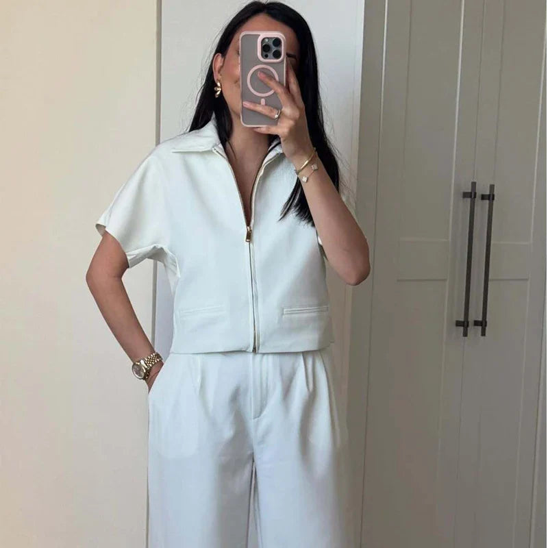 MUJER 2025 Cropped Varsity Jacket