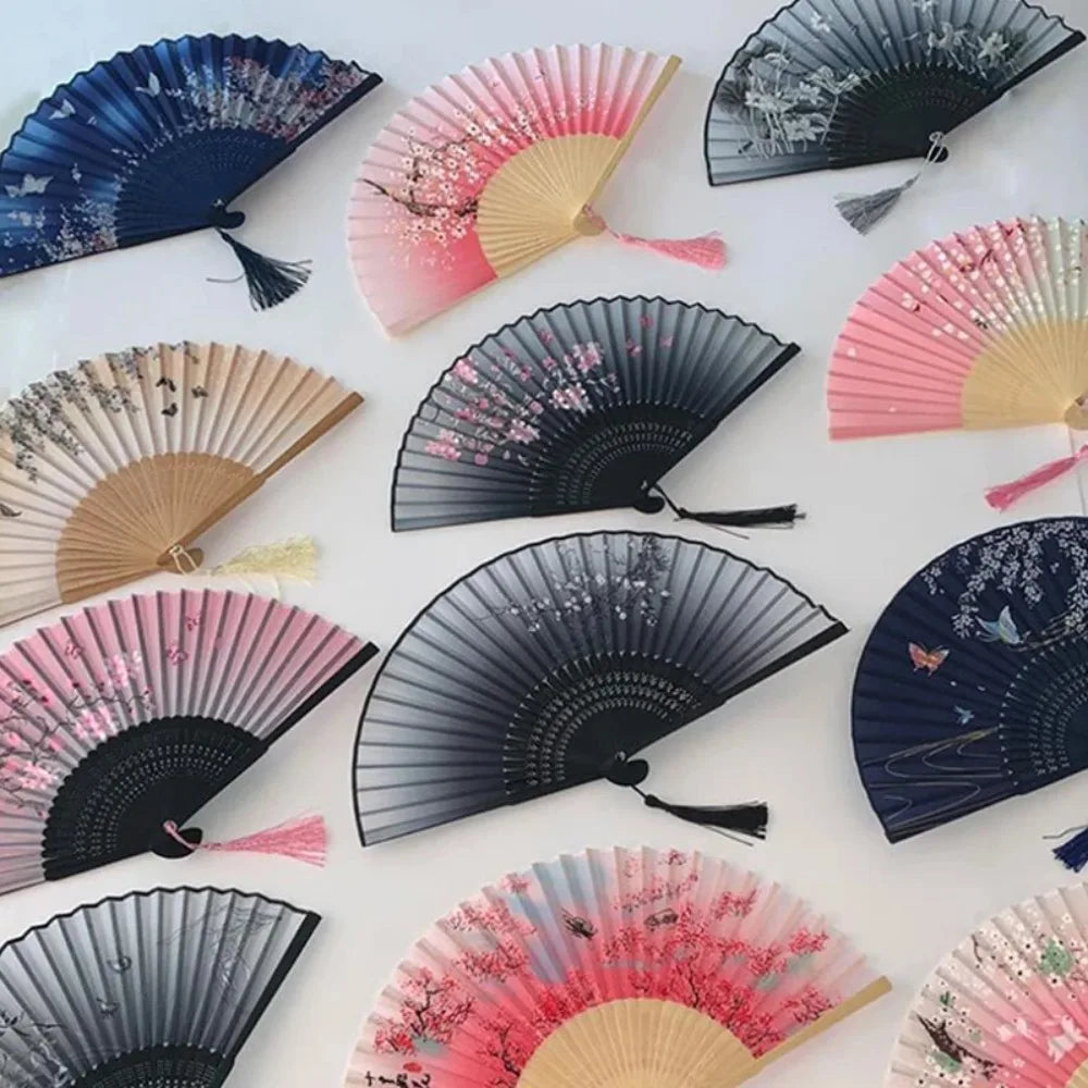 Vintage Silk Bamboo Folding Fan