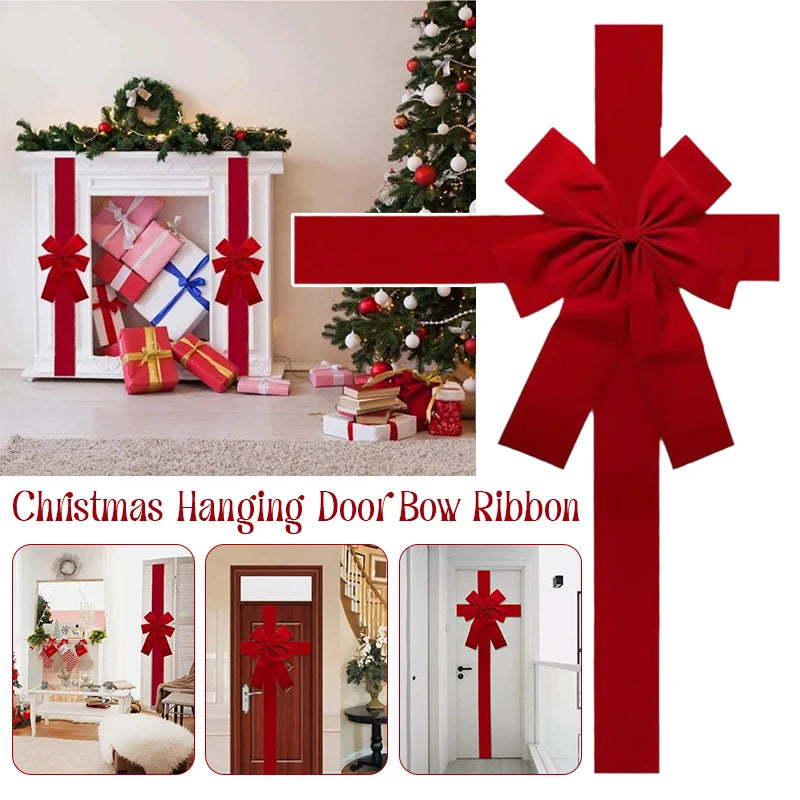 Large Red Organza Christmas Bow
