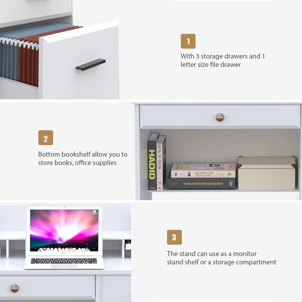 Computer Desk with Storage Drawers