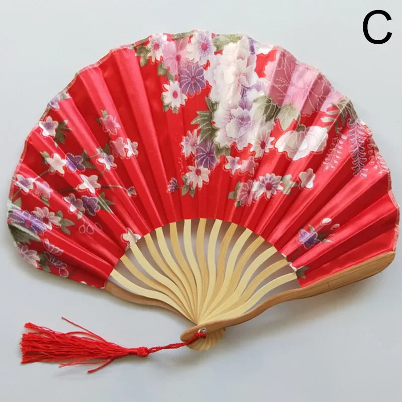Vintage Silk Bamboo Folding Fan