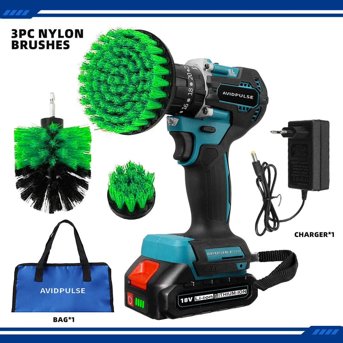 AvidPulse Brushless Cordless Electric Drill