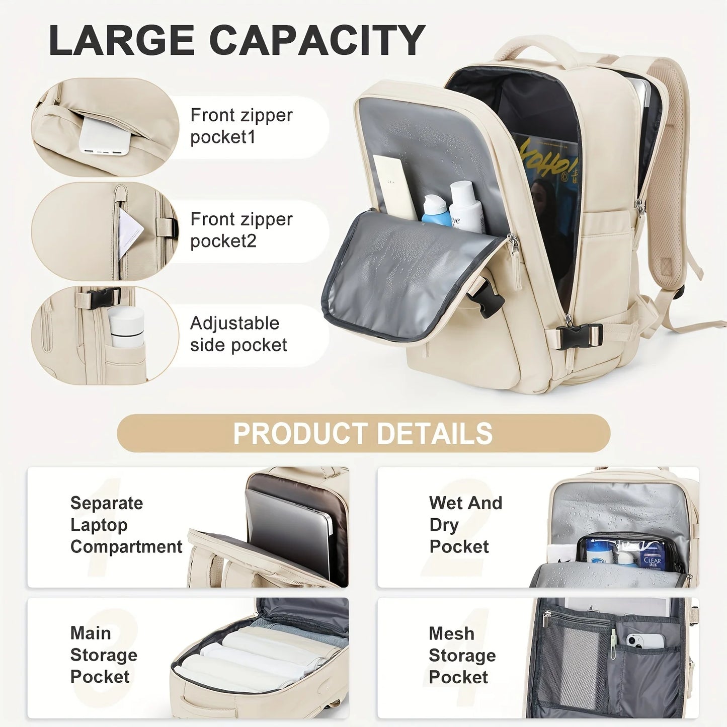 Ladies Travel Backpack with Laptop
