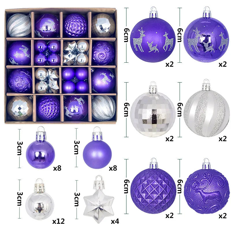 44pcs Christmas Ball Ornaments Set