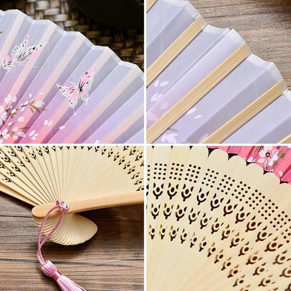 Vintage Silk Bamboo Folding Fan