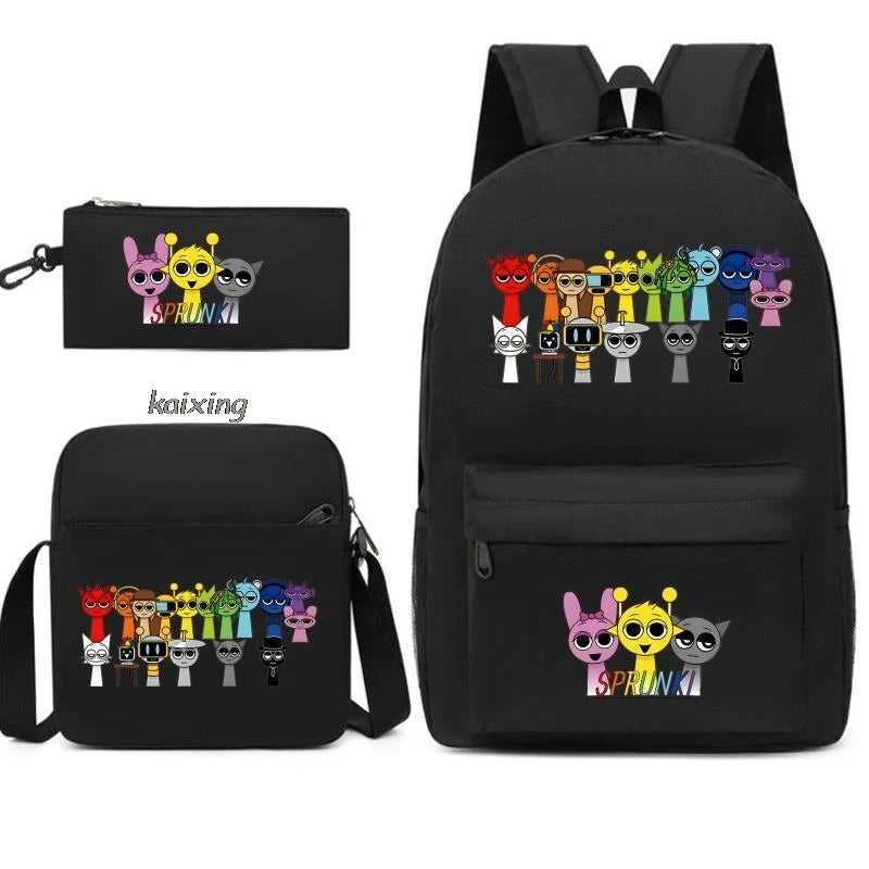 Sprunki Anime Backpack Set 3pcs