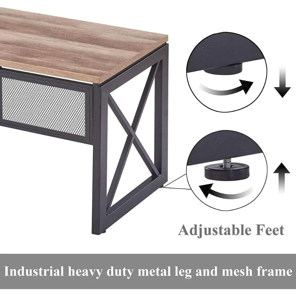 Farmhouse Industrial Computer Desk