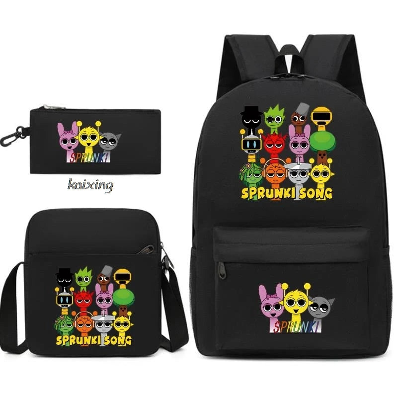 Sprunki Anime Backpack Set 3pcs