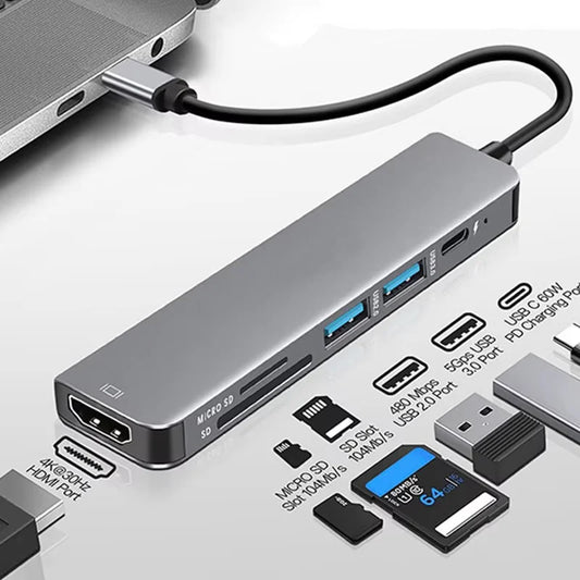 6-Port USB-C Hub Docking