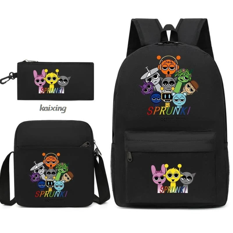 Sprunki Anime Backpack Set 3pcs