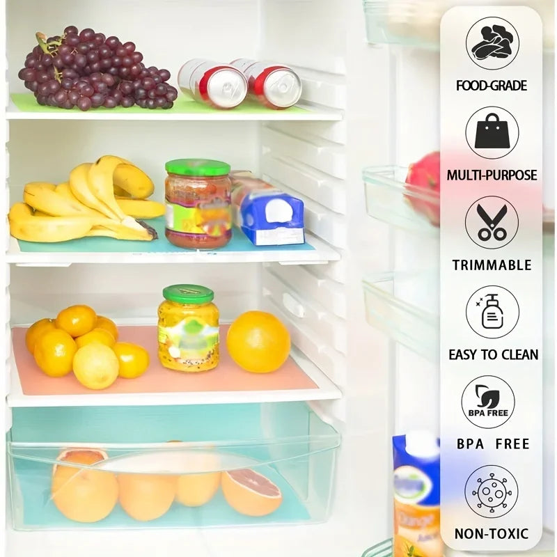 4PCS EVA Refrigerator Liner Mats