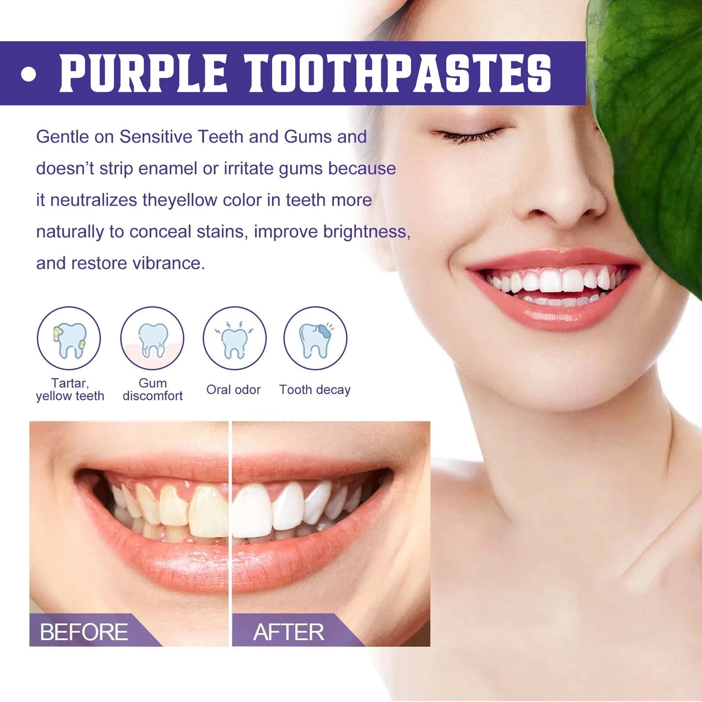 Purple Orthopedic Teeth Whitening Toothpaste