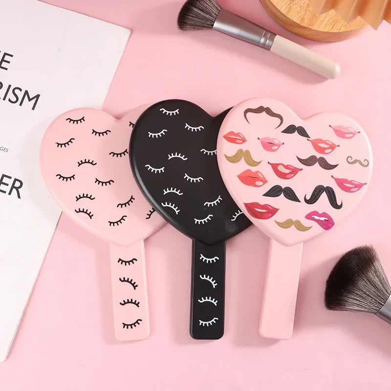 Heart-Shaped Handheld Eyelash Makeup Mirror