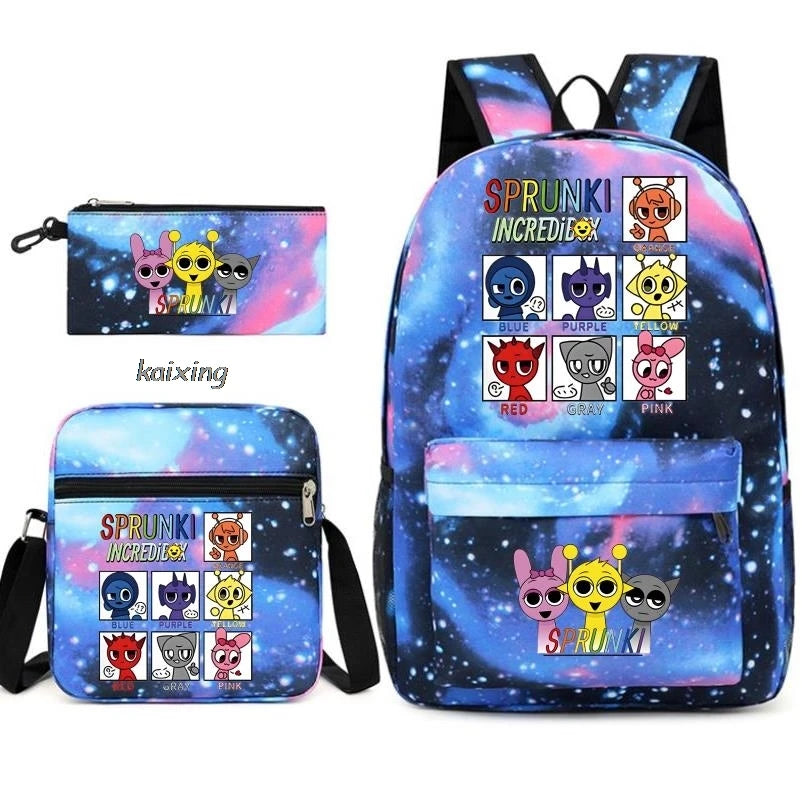 Sprunki Anime Backpack Set 3pcs