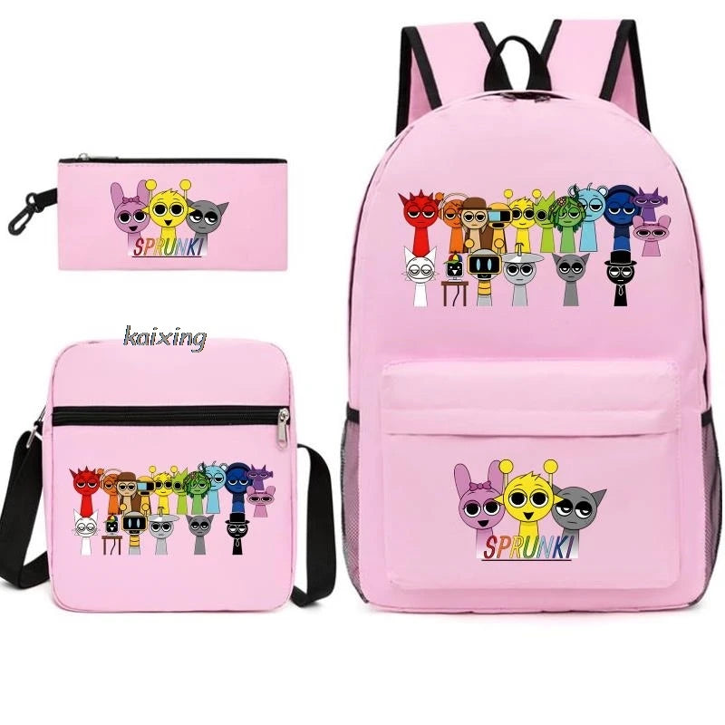 Sprunki Anime Backpack Set 3pcs
