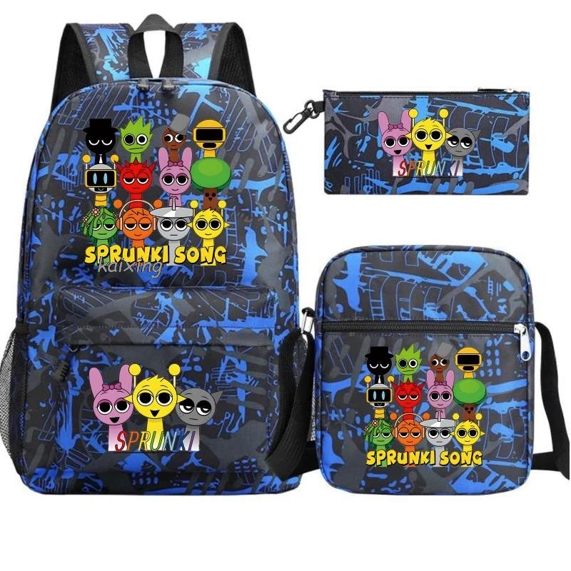 Sprunki Anime Backpack Set 3pcs