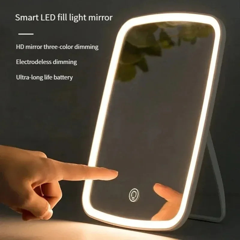 LED Tricolor Light Foldable Mirror