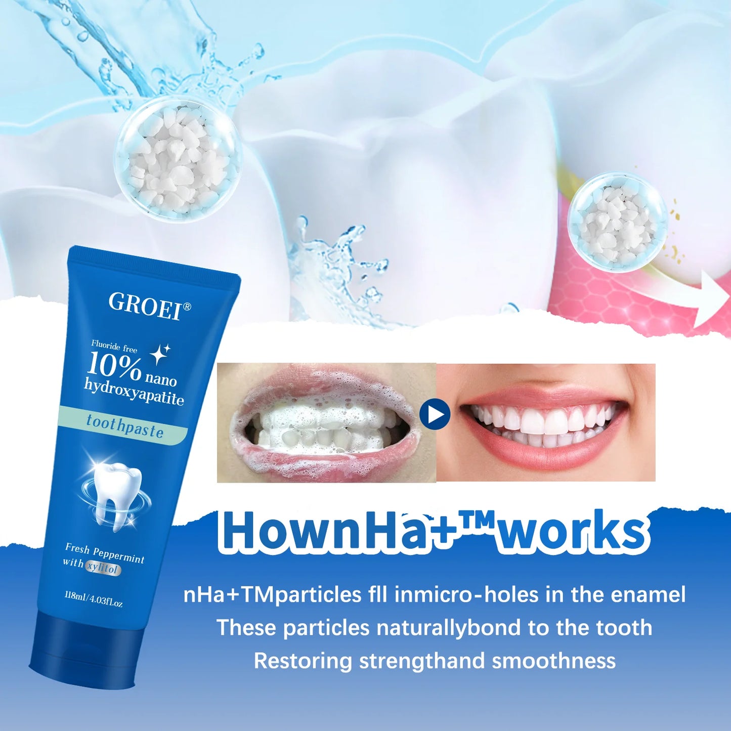 Hydroxyapatite Whitening Repair Toothpaste