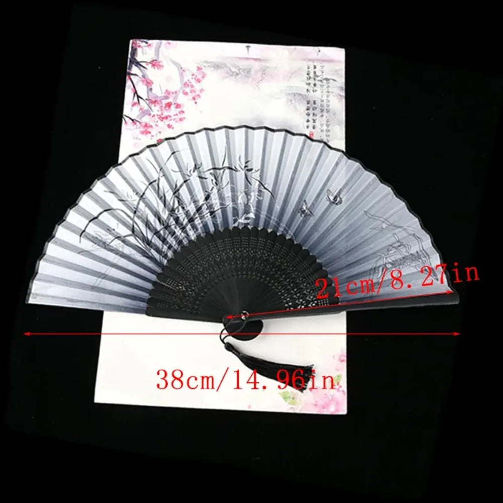Vintage Silk Bamboo Folding Fan