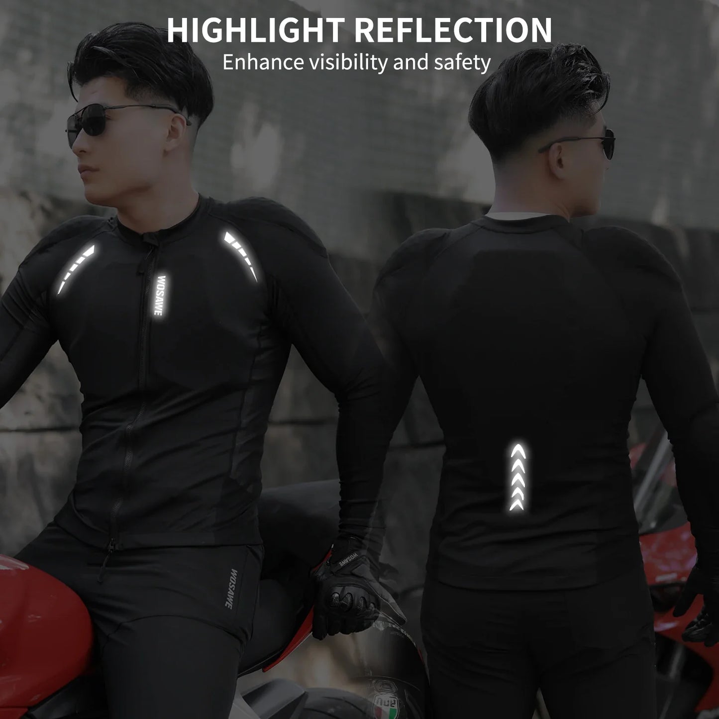 WOSAWE Motorcycle Armor Protection Jacket