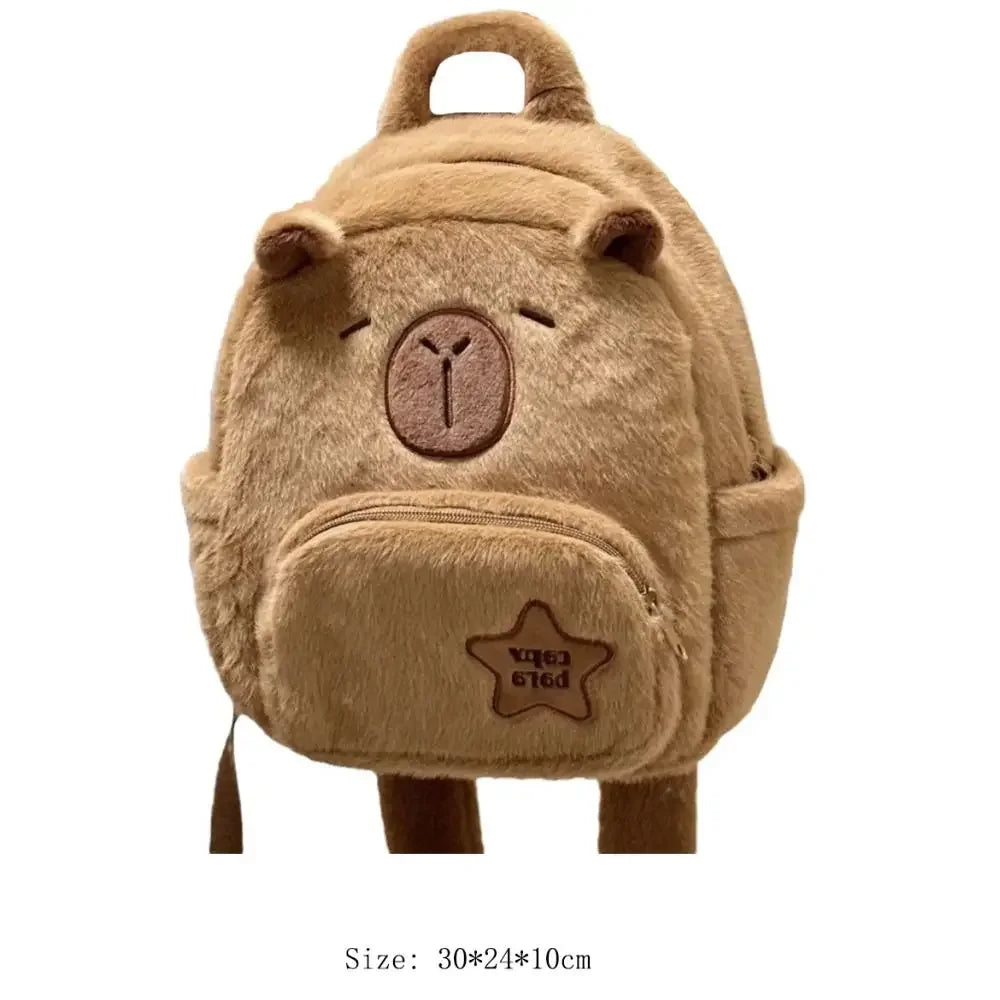 Kawaii Capybara Plush Cartoon Backpack