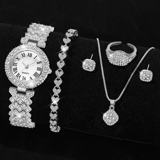 Silver Women's Luxury Watch Set