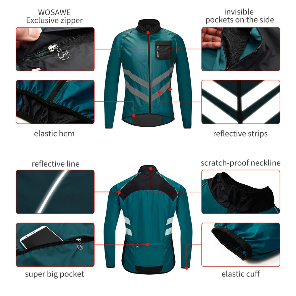 WOSAWE Windproof Cycling Jacket