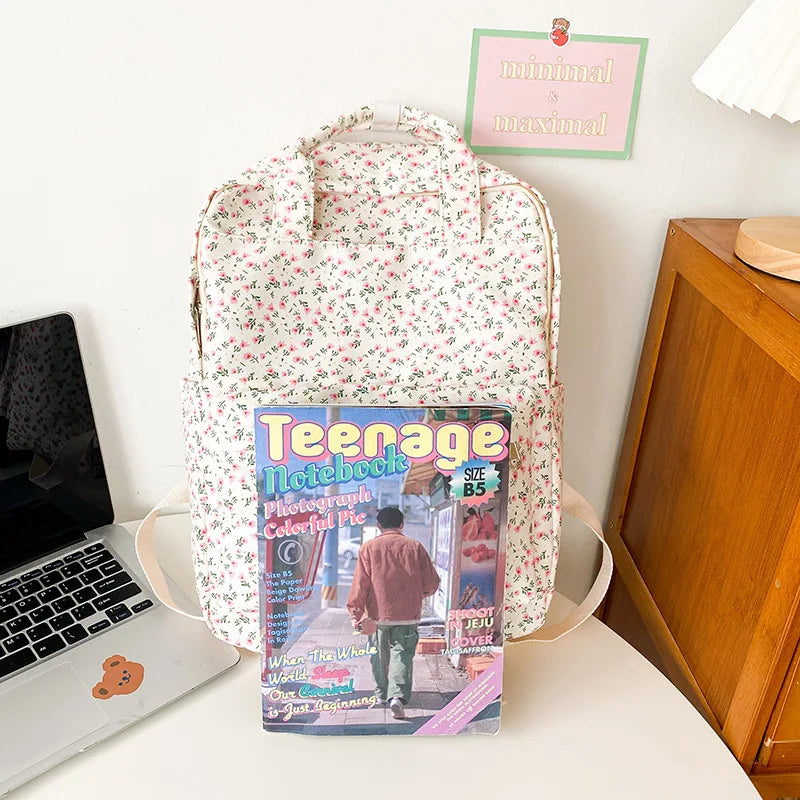 Japanese Style Floral Student Backpack