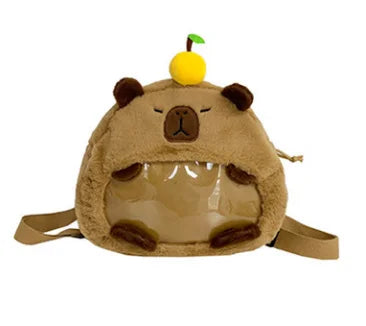 Kawaii Capybara Plush Cartoon Backpack