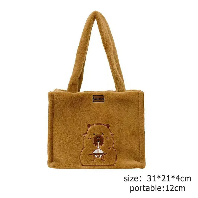 Kawaii Capybara Plush Cartoon Backpack