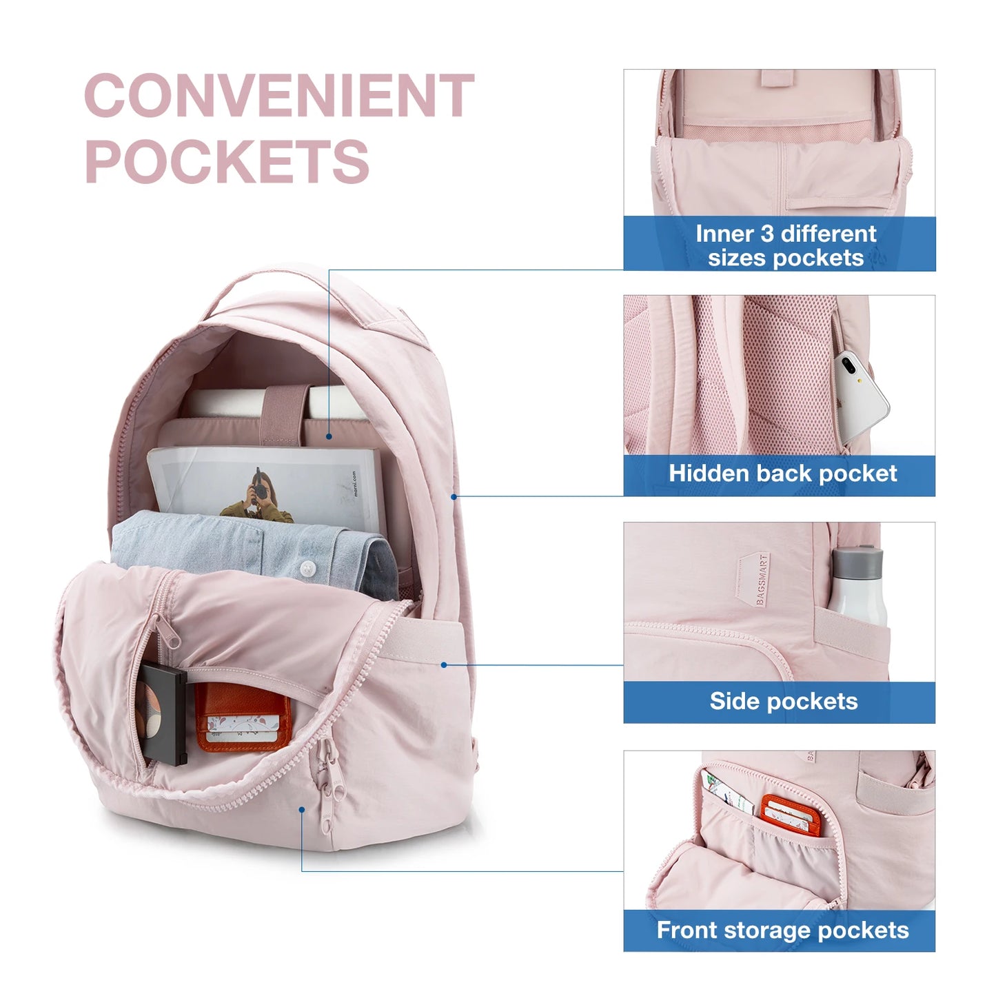 BAGSMART Women’s Kawaii Laptop Backpack