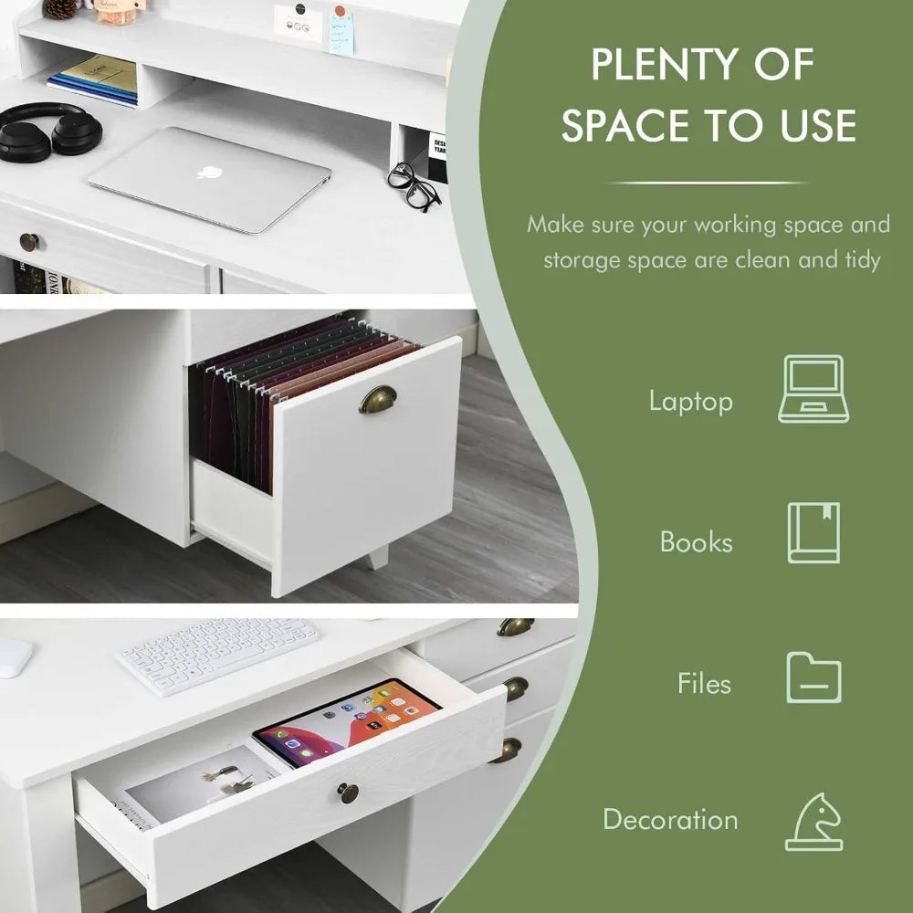 RBXC Catrimown 47” White Study Desk