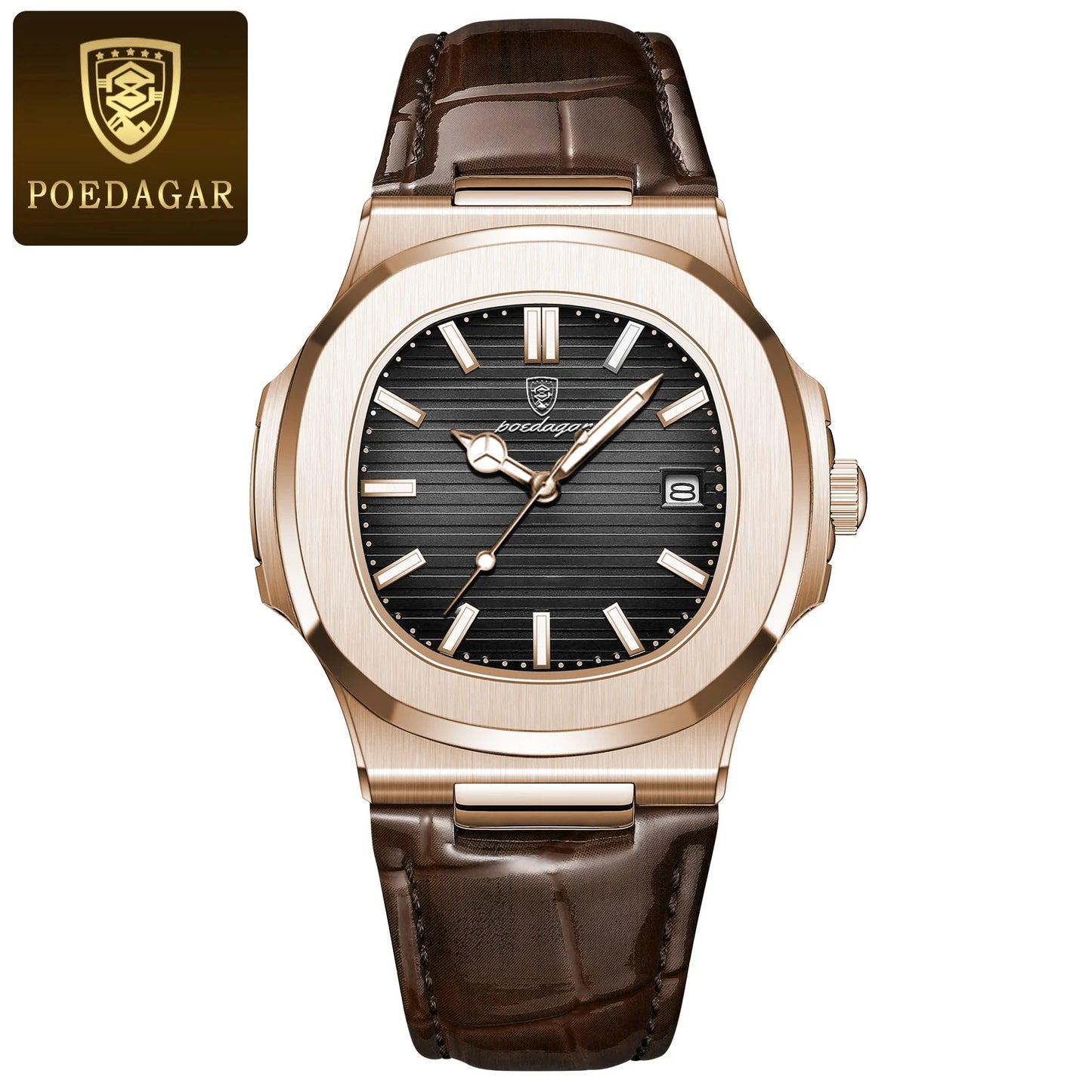 POEDAGAR Luxury Square Men Watch