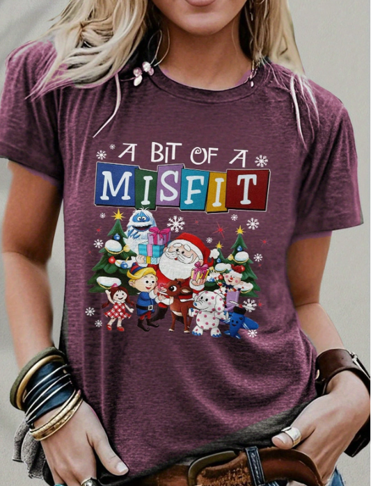 Funny Misfit Snowman Christmas T-Shirt
