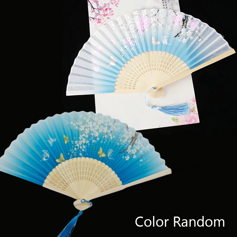 Vintage Silk Bamboo Folding Fan
