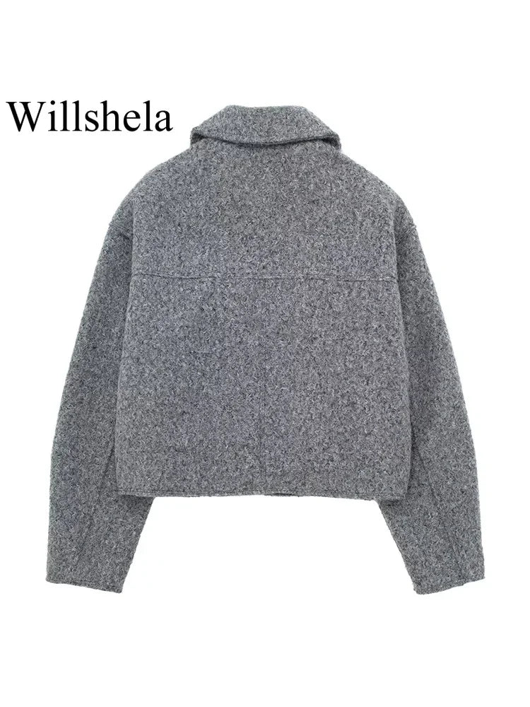 Willshela Women Vintage Zipper Jacket