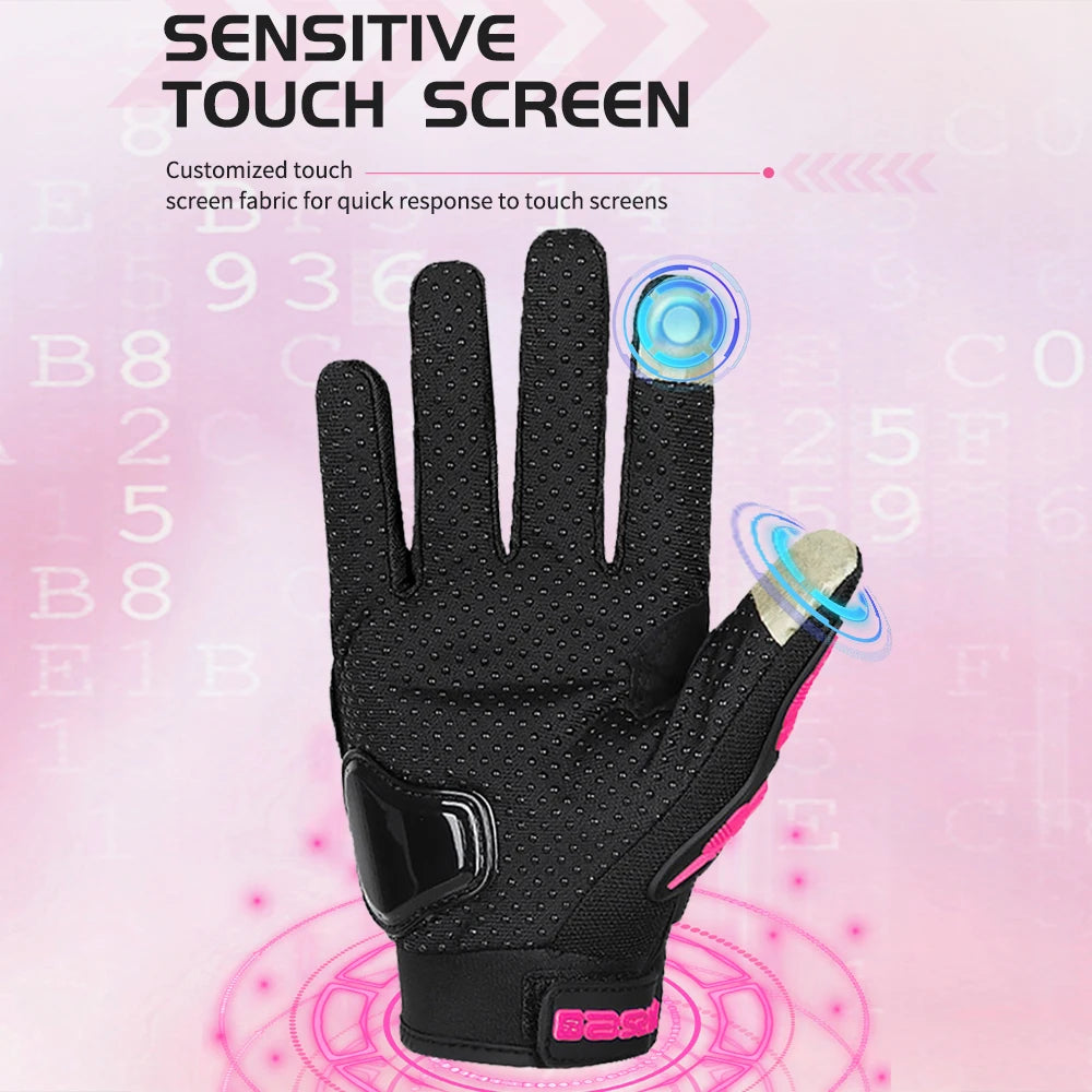Women’s Pink Motorcycle Riding Gloves