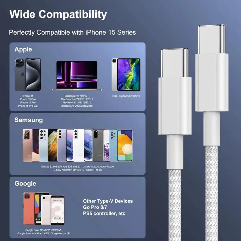 3PCS 100W USB C Cables
