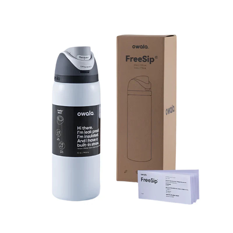 Owala FreeSip White Engraved Bottle