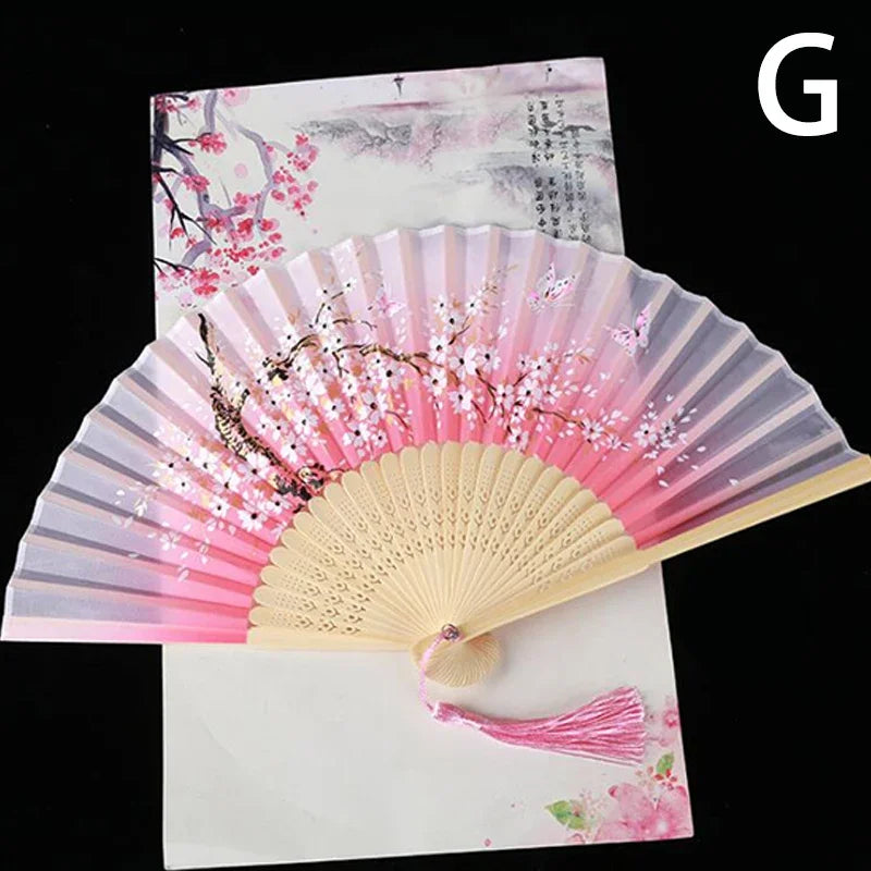 Vintage Silk Bamboo Folding Fan
