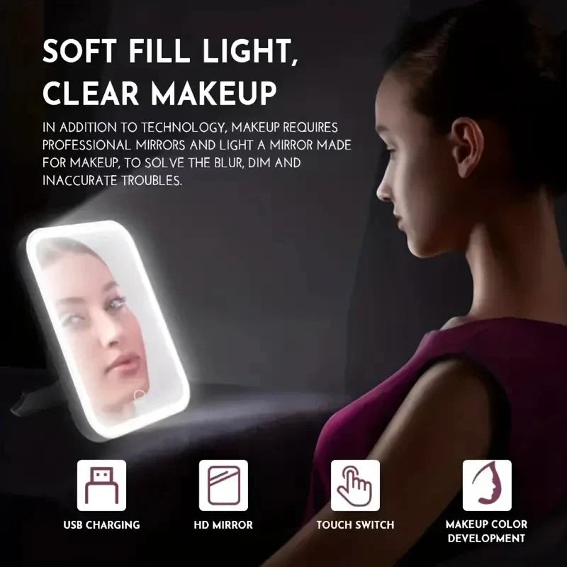 Touch LED Travel Makeup Mirror