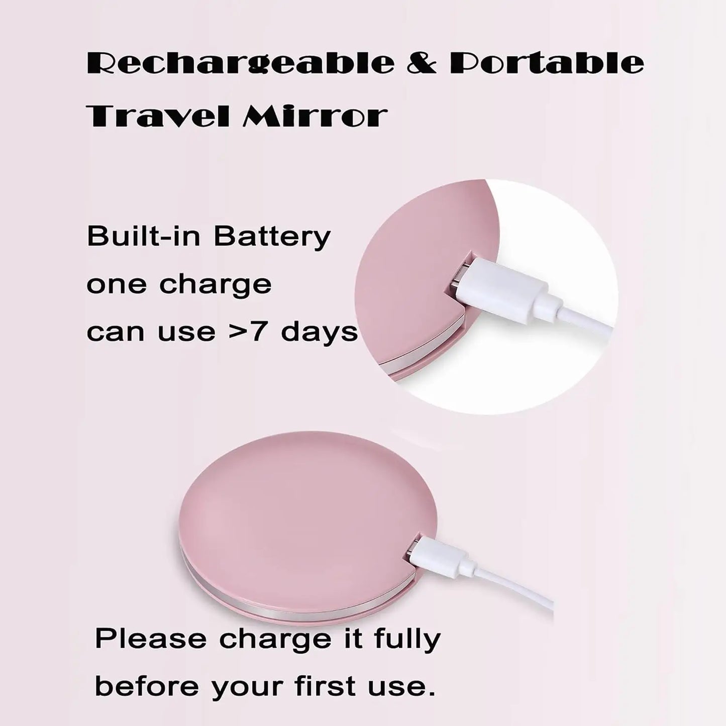 Portable LED Folding Travel Mirror