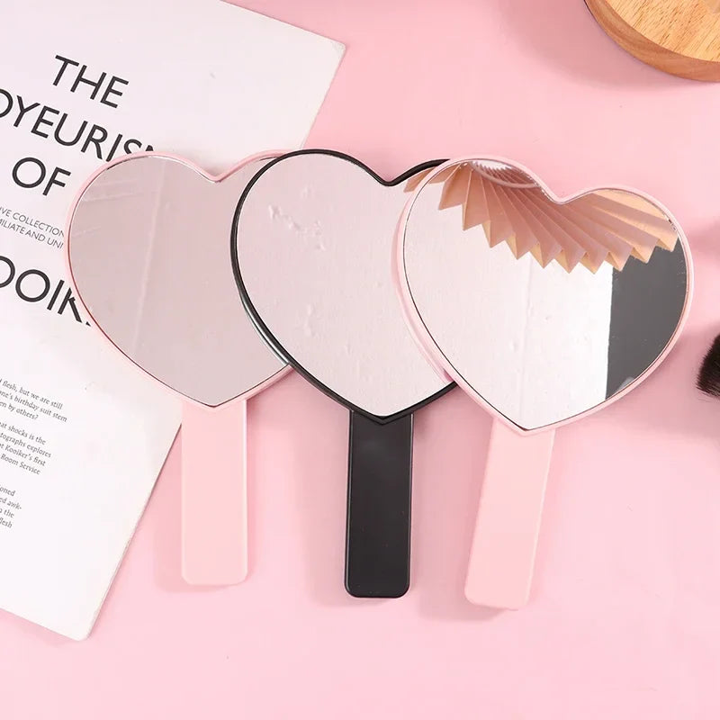 Heart-Shaped Handheld Eyelash Makeup Mirror
