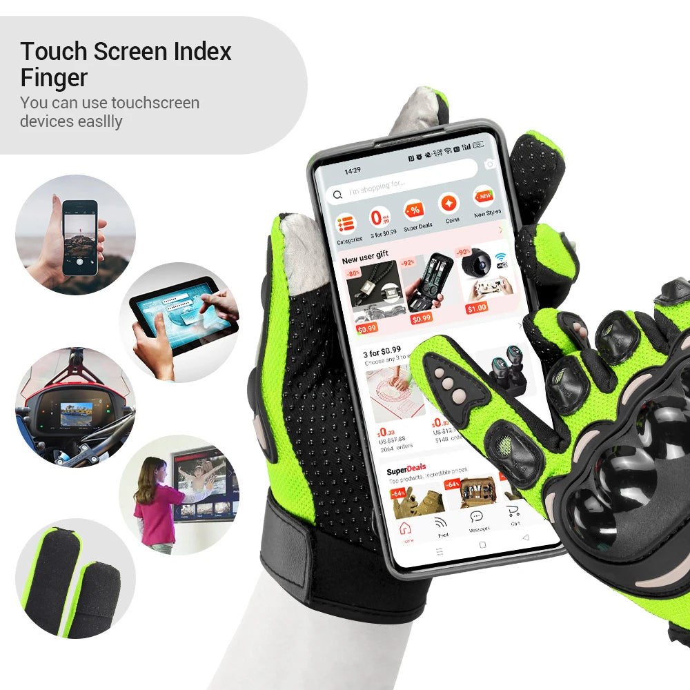 Breathable Touch Screen Motorcycle Gloves